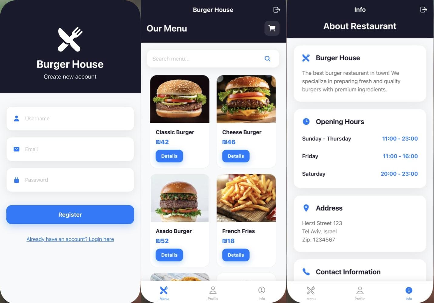 Burger House - Mobile Ordering App - Image 1